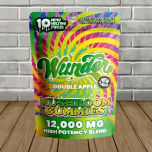 wunder entheogenic sour apple mushroom thcp gummies 12000mg double apple